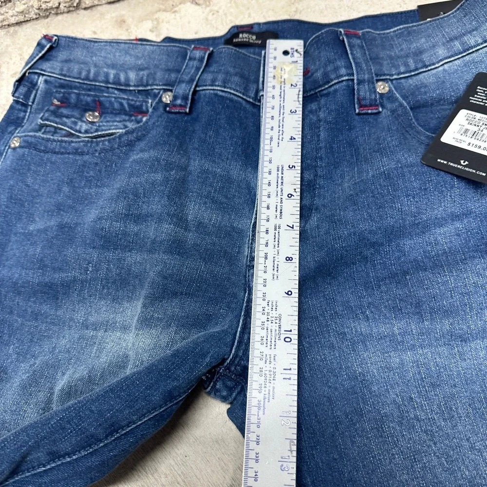 True Religion Rocco Relaxed Skinny Jeans Men W34 L32 Medium Tidal Wash
